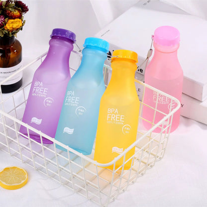 Crystal Water Bottle Transparent Frosted Leak-proof Plastic kettle 550mL Portable Water Bottle for Travel Yoga Running Camping