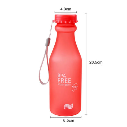 Crystal Water Bottle Transparent Frosted Leak-proof Plastic kettle 550mL Portable Water Bottle for Travel Yoga Running Camping