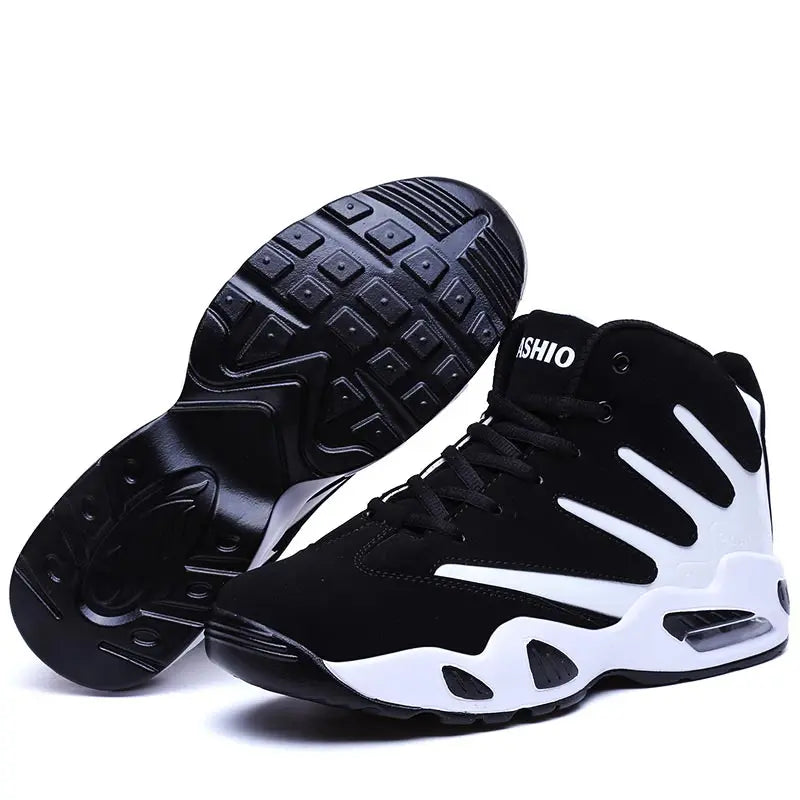 Large Size PU Leather Air Mattress Sports Shoes for Men High Top Sneakers for Men Sport Shoes Running Man Air Sneakair GME-2239