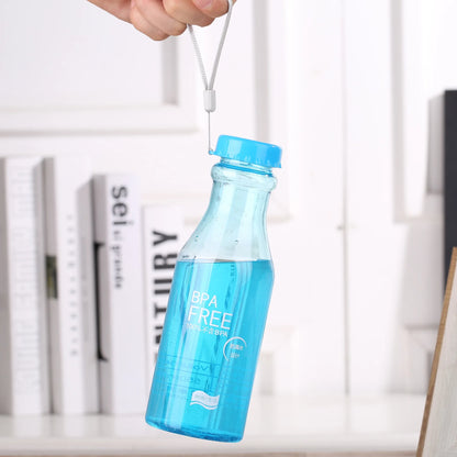 Crystal Water Bottle Transparent Frosted Leak-proof Plastic kettle 550mL Portable Water Bottle for Travel Yoga Running Camping