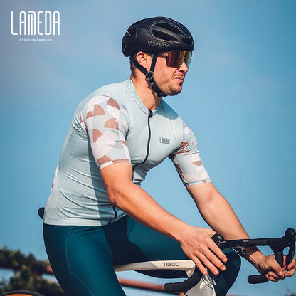 LAMEDA New Cycling Jersey Workout Short Sleeves For Men Summer Quick Dry Top T-shirt MTB Road Bike Clothing Bicycle Apparel