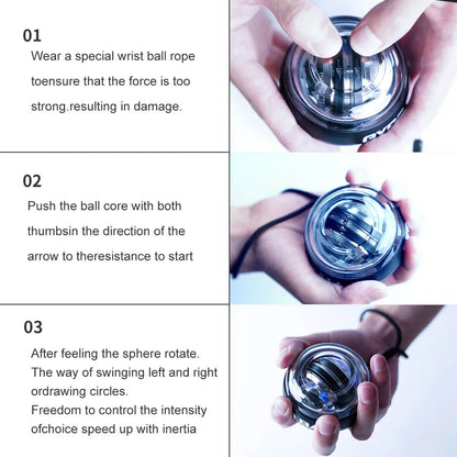 LED Gyroscopic Power Trainer ball Autostart Range Gyro Power Wrist Ball Arm Hand Muscle Force Trainer Fitness Equipment