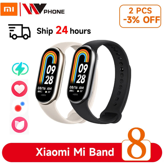 Xiaomi Band 8 Blood Oxygen 1.62''AMOLED Screen SmartBracelet 7 color Long Battery Life 150+ Sport Modes Xiaomi Mi Band 8