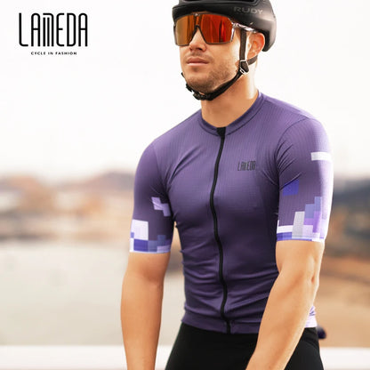 LAMEDA New Cycling Jersey Workout Short Sleeves For Men Summer Quick Dry Top T-shirt MTB Road Bike Clothing Bicycle Apparel