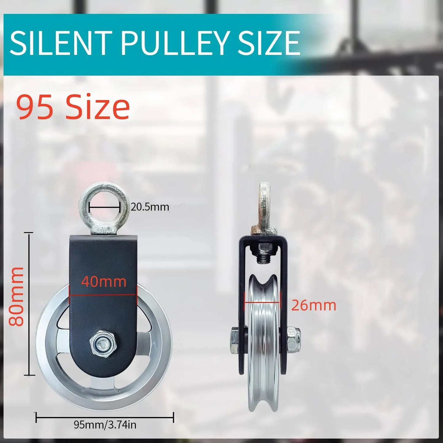 Heavy Duty Pulleys Lightweight Aluminum Silence Detachable 360 Rotation for Pulley System DIY Fitness Equipment Accessories