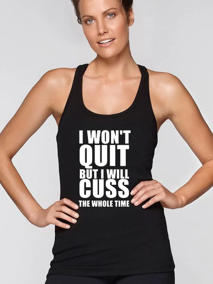 Workout Tank Tops for Women Funny Saying Fitness Workout Racerback Tank Tops Sleeveless Shirts Active Wear Fitness Apparel