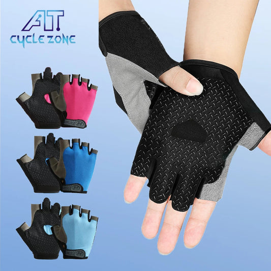 Breathable Fitness Gloves Gym Weightlifting Thin Non-slip Half Finger Cycling Gloves Equipment Yoga Bodybuilding Training Sports