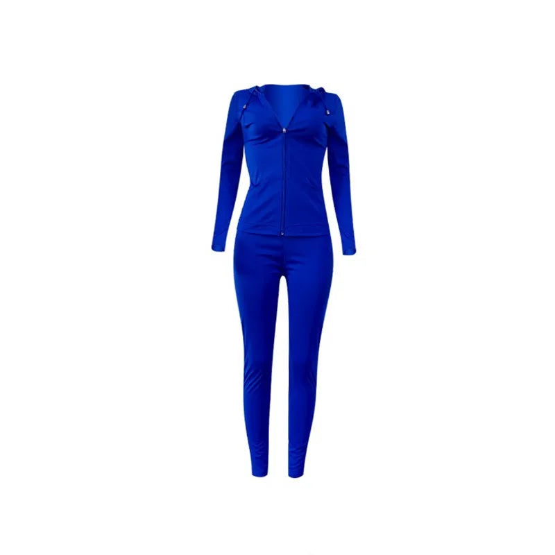 Athletic Apparel Workout Clothing Jacket And Legging Gym Tracksuits 2 Piece Set For Women Hooded