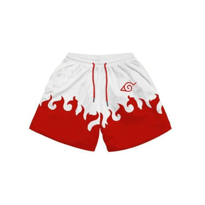 Hot Anime Naruto Workout Gym Shorts for Men Quick Dry Breathable Casual Athletic Shorts with Pockets 5 Inch Summer Running Short