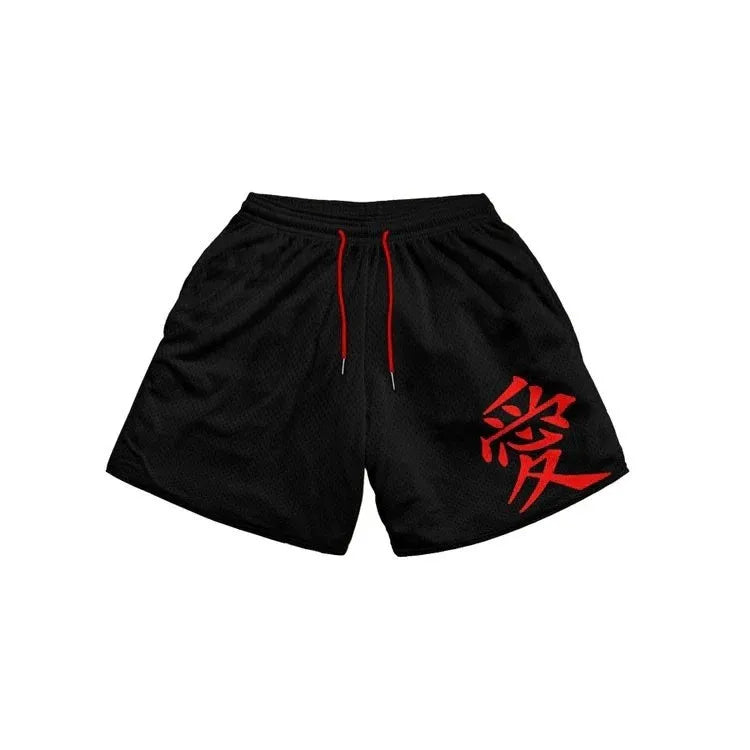 Hot Anime Naruto Workout Gym Shorts for Men Quick Dry Breathable Casual Athletic Shorts with Pockets 5 Inch Summer Running Short