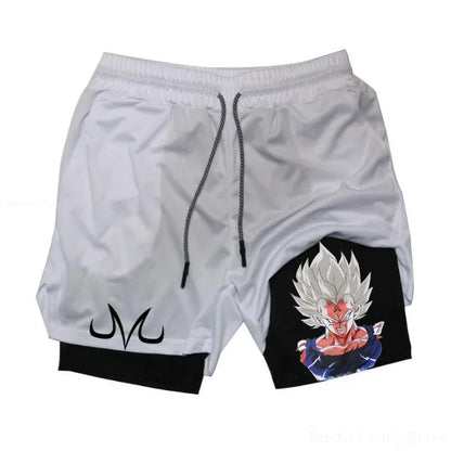 Cosplay Dragon Ball Son Goku Sport Shorts Anime Men 2 in1 Double Layer Fitness Jogging Workout Running Pants Beach Shorts new