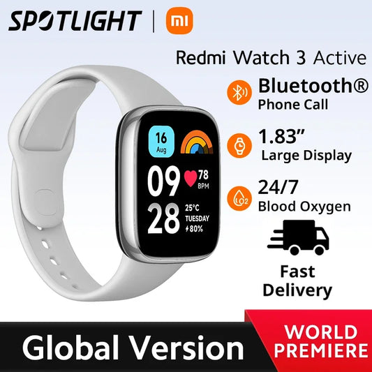 [World Premiere] Xiaomi Redmi Watch 3 Active 1.83'' LCD Display Blood Oxygen Heart Rate Bluetooth Voice Call 100+ Sport Modes